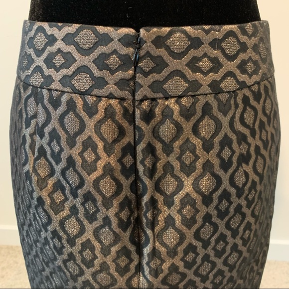 The Limited Black and Metallic Gold Jacquard Pencil Skirt - Picture 3 of 5